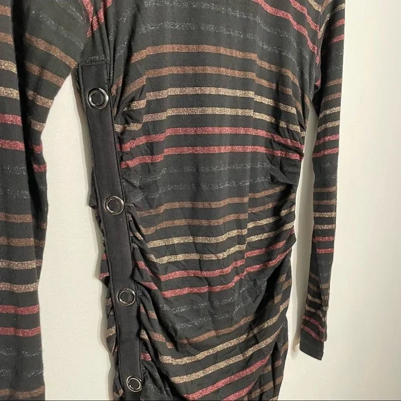 Veronica BeardDaphne Striped Metallic Long-Sleeve Dress